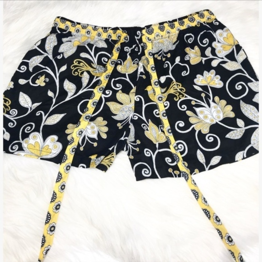 Vera Bradley Yellow and Black Sleep Pajama Shorts